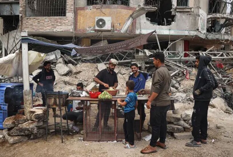 فلافل فروشی در نوار غزه